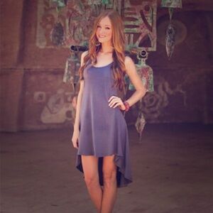 Angie Women's High Low Dress in Purple